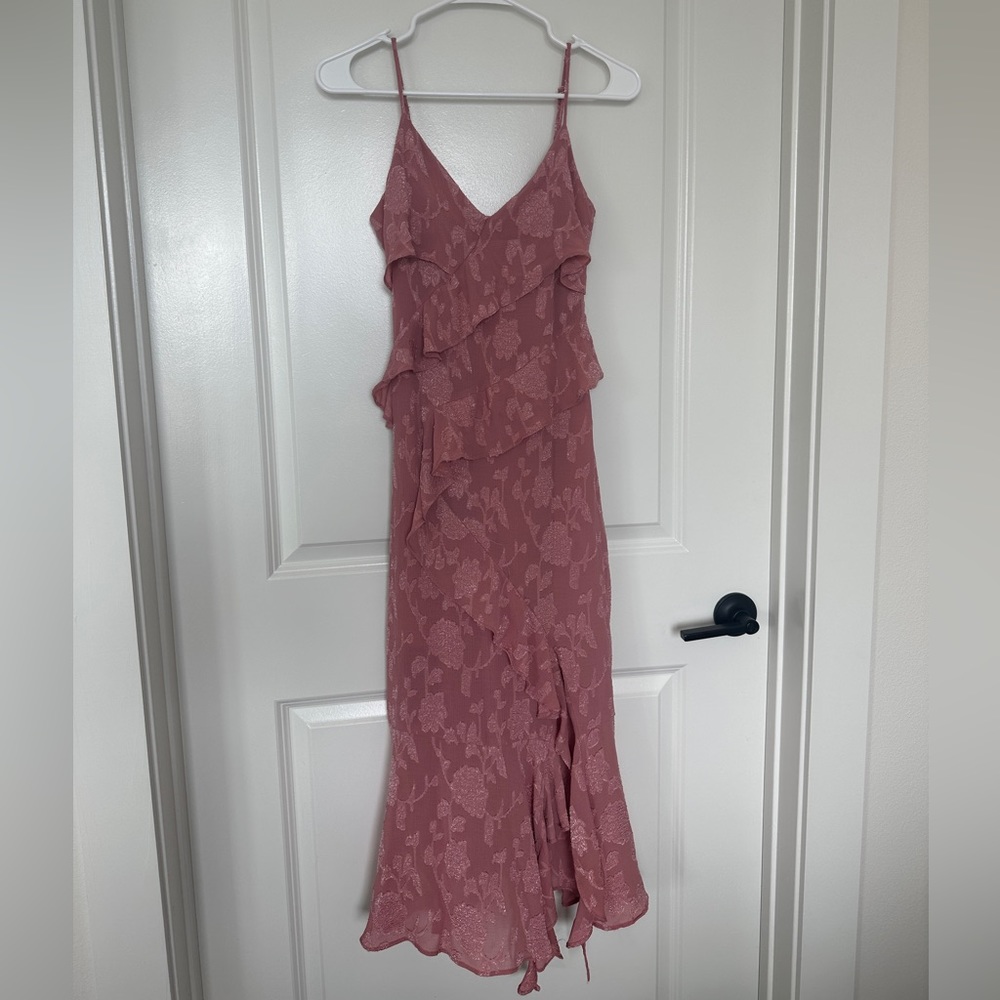 Zara RUFFLED JACQUARD DRESS